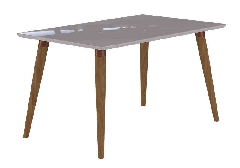 MESA DE JANTAR 130CM ADELE MADEIRA E OFF WHITE