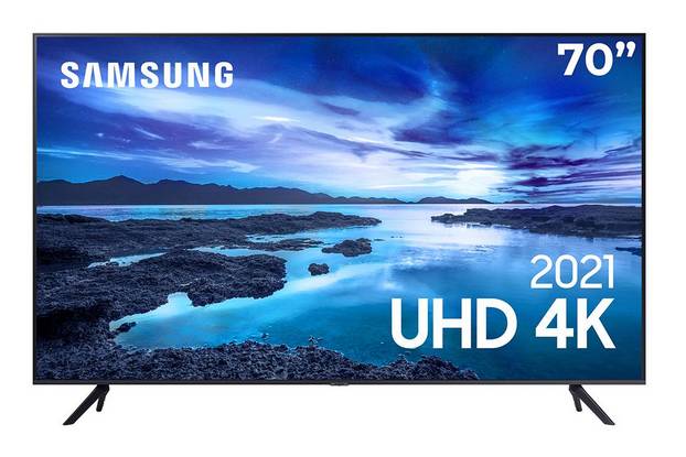 Smart-TV-70-UHD-4K-Samsung-com-Processador-Crystal-4K-Controle-Unico-Alexa-Built-in-e-Wi-Fi---70AU7700