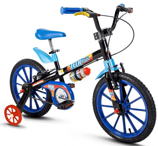 BICICLETA-NATHOR-ARO-16-TECH-BOYS-PRETA-COM-AZUL