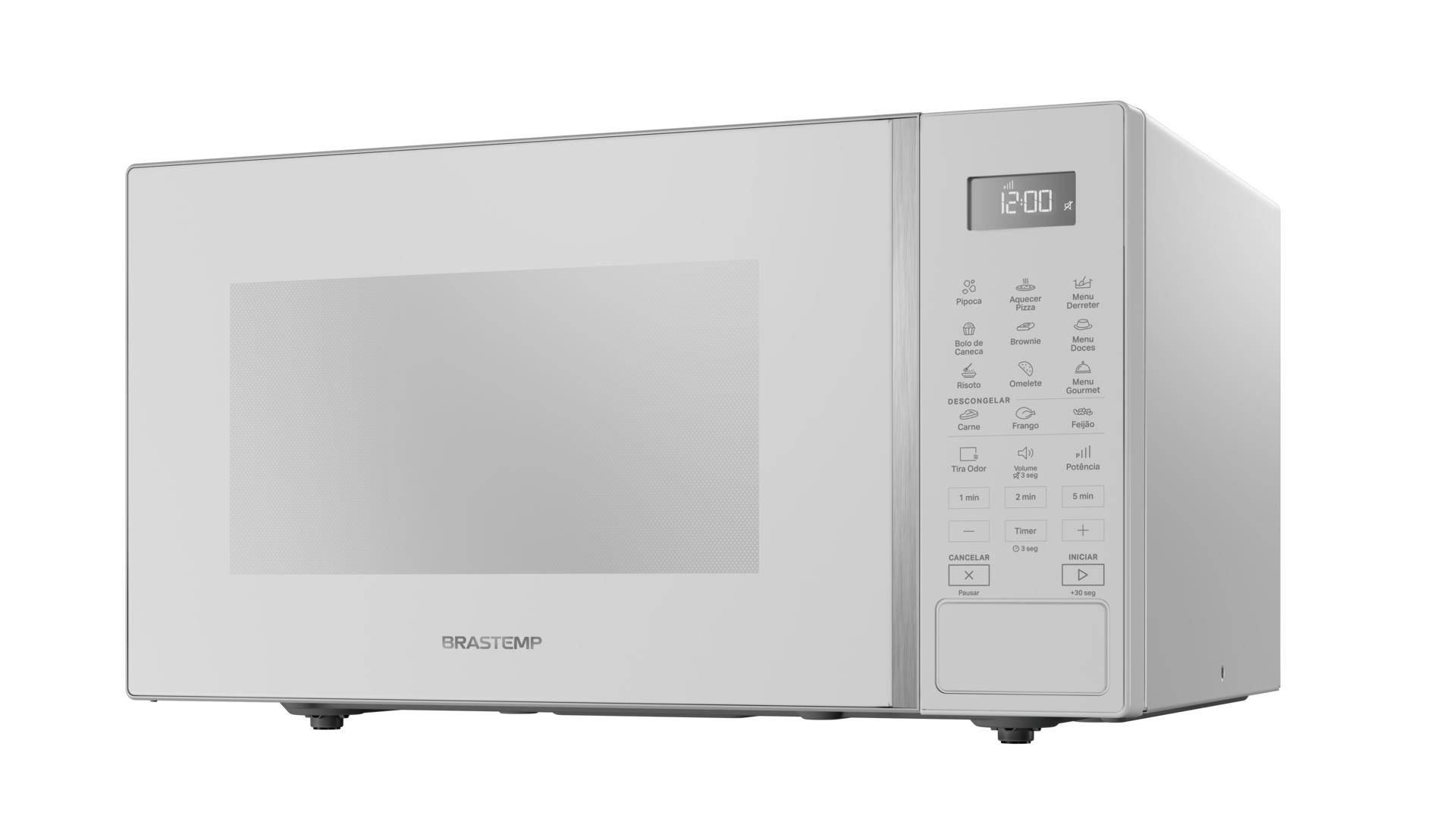 Microondas Brastemp 32 Litros Branco de Alta Capacidade com 18 Receitas Pré-Programadas BMS46AB