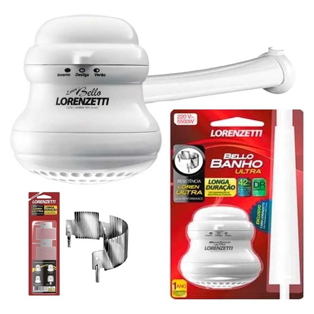 Chuveiro Loren Bello Branco Cano 220v 4600w