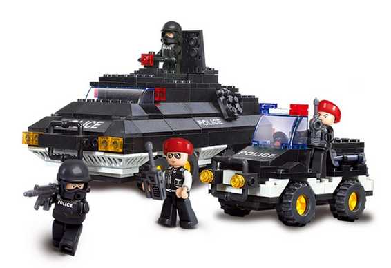 Blocos-De-Montar-Policia-Tanque-De-Guerra---Multikids