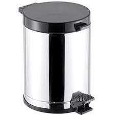 Lixeira Inox com Pedal Tampa Plástica 10,5 Litros Preto