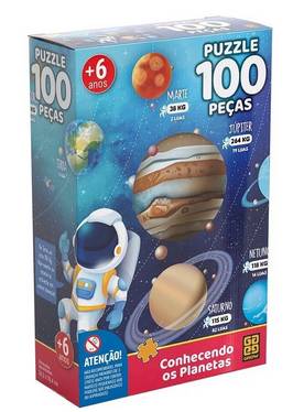 Puzzle 100 peças Conhecendo os Planetas - Grow