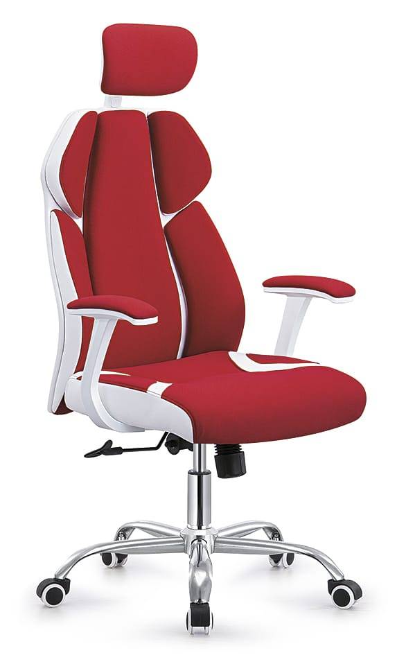 CADEIRA ESCRITORIO VERMELHO BRANCO YH 907