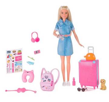 Boneca-Barbie---Barbie-Viajante-com-Pet-e-Adesivos---Mattel