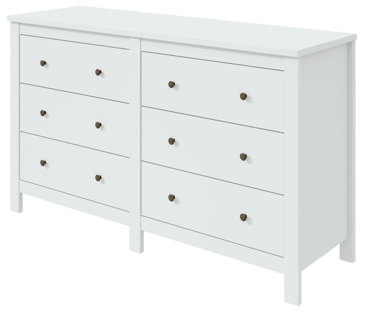 COMODA MAGGIORE HORIZONTAL COM 6 GAVETAS NEW BRANCO