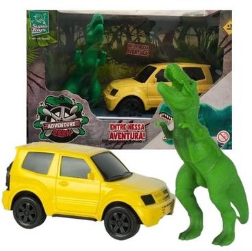 Carrinho Com Dinossauro Jurassic Adventure Park Supertoys