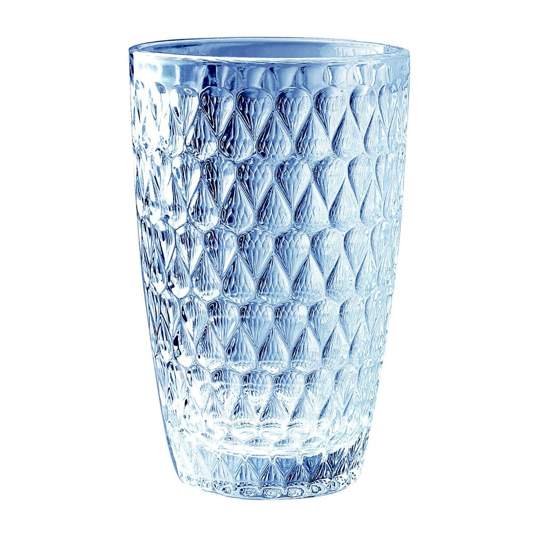 Copo Amelie em vidro 355ml A13cm cor azul luster