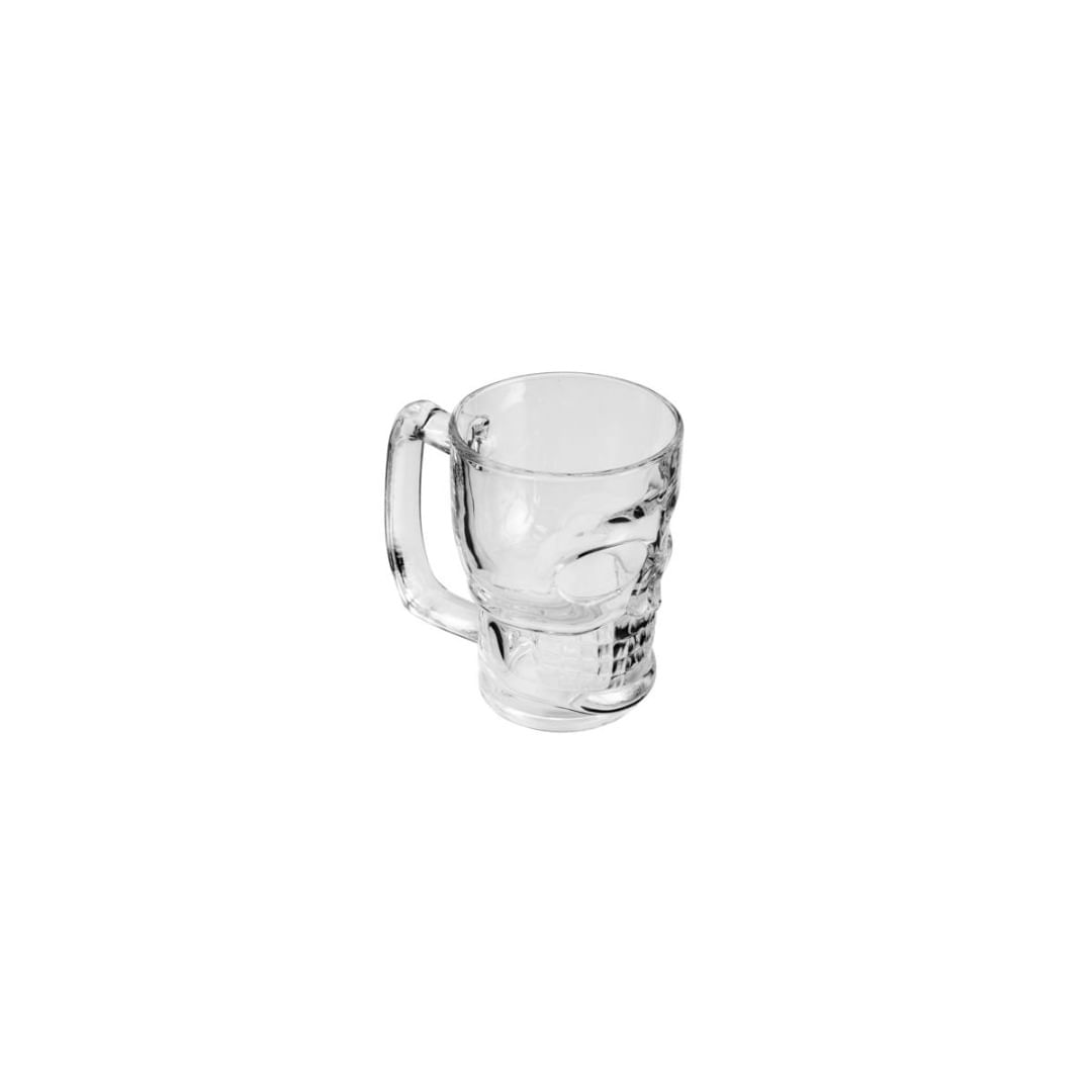 Caneca de Chopp Lyor Caveira Rock Style de Vidro 365ml