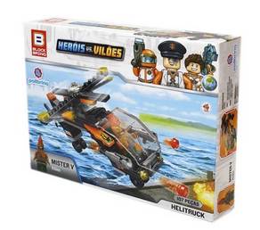 BLOCK BRINQ HEROIS VS VILOES HELITRUCK/MISTER V 107PÇS