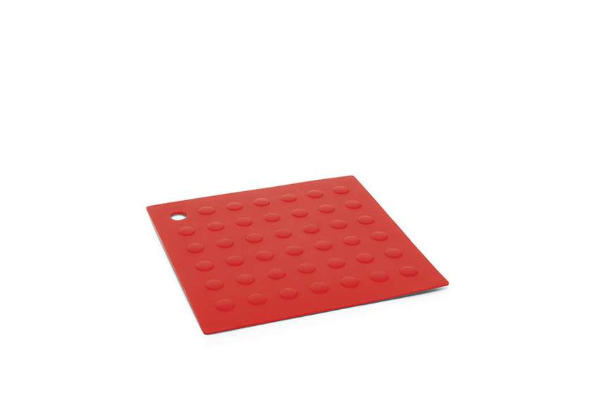 DESCANSO DE PANELA SILICONE QUADRADO VERMELHO 17,5CM