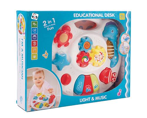 Brinquedo Para Bebe Mesinha Infantil Piano Luz e Som Terra