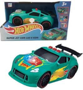 HOT WHEELS CARROS SUPER JET VERDE C LUZ