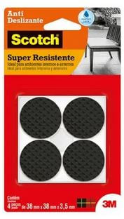 Protetor Anti-Deslizante Preto Redondo Scotch GG 38mmx38mmx3,5mm 4und