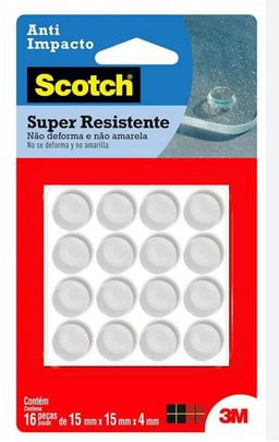 Protetor Anti-Impacto Redondo Scotch G 15mmx15mmx4mm 16und