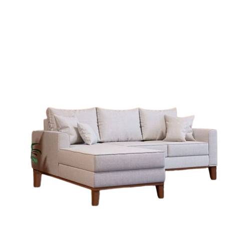 SOFA 2 LUGARES BELEM COM CHAISE 220CM LINHO BEGE 3155