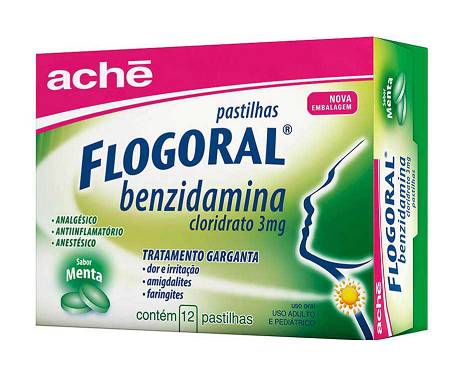 Flogoral 3mg 12 Pastilhas Sabor Menta