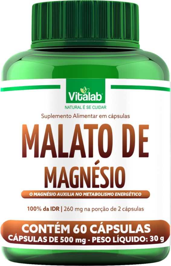 Malato de magnésio 60 Cápsulas - Vitalab