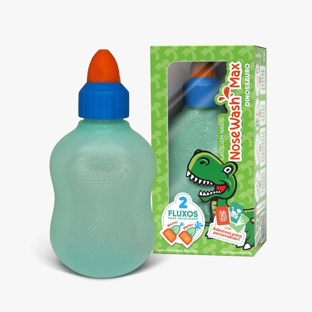 Seringa Lavagem Nasal Nosewash Max 240ml Dinossauro