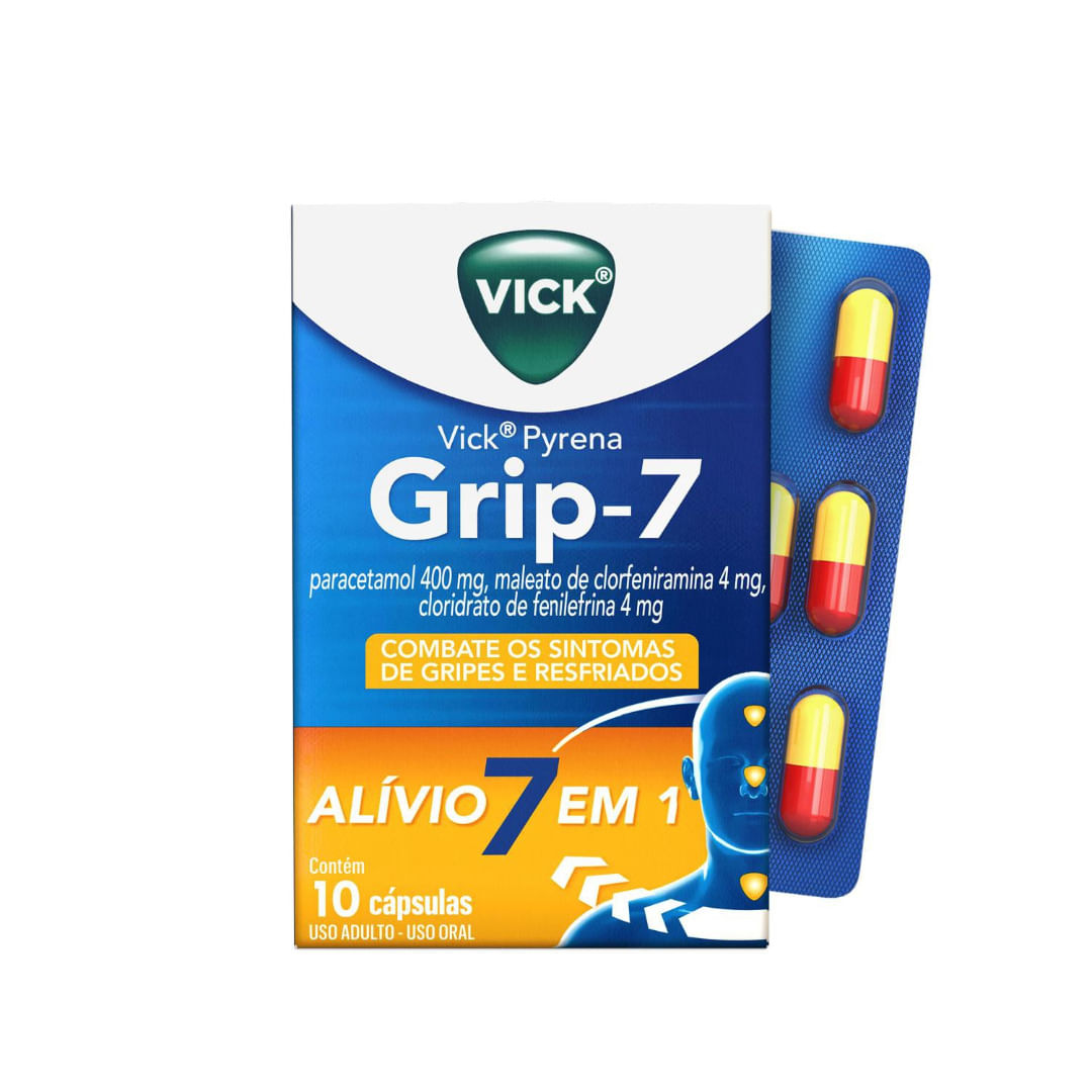 Vick Pyrena Grip7  10 Cápsulas