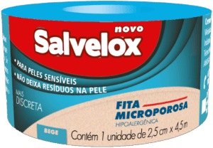 Fita Microporosa Salvelox Bege 2,5cmX4,5m