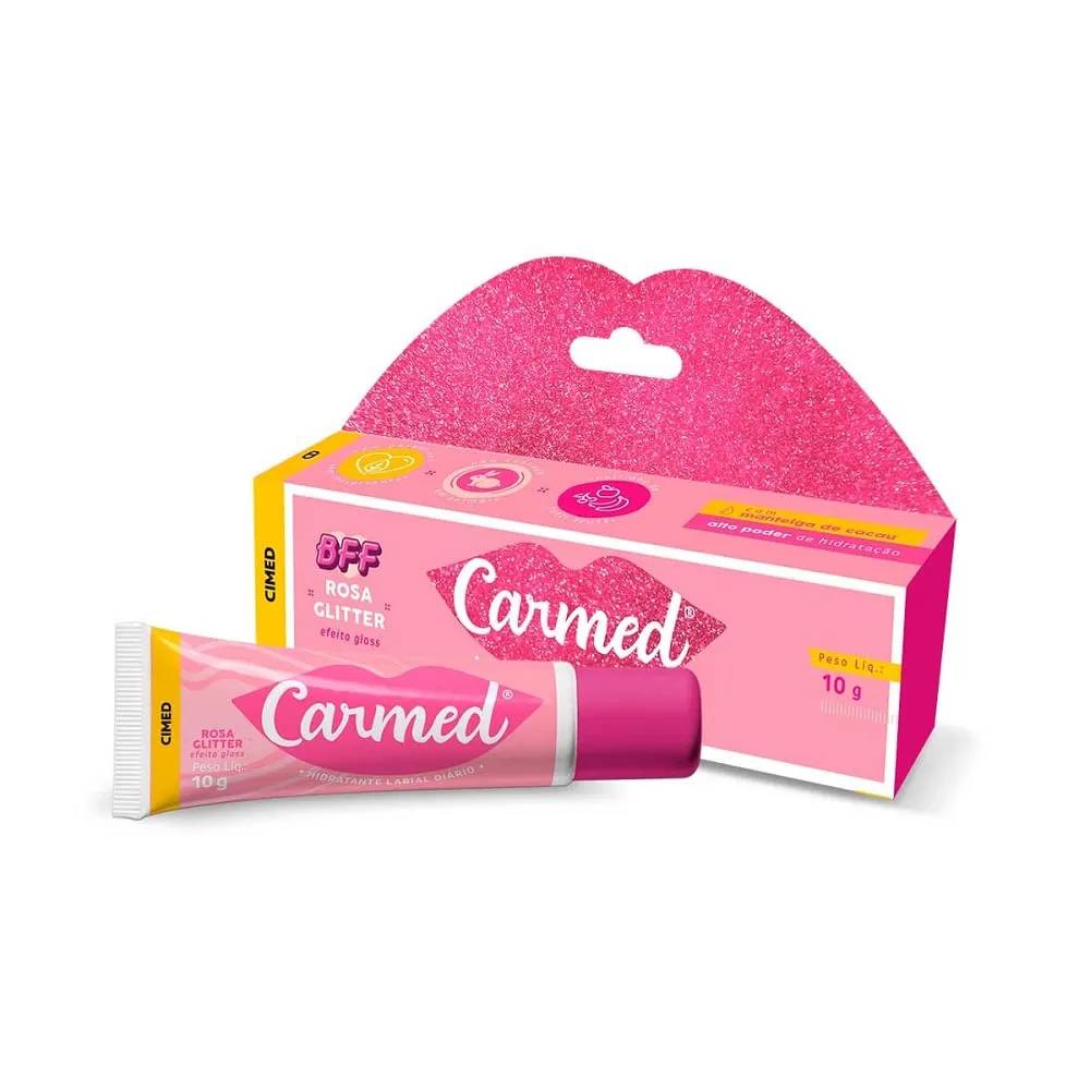 CARMED HID LABIAL 10G ROSA GLITTER