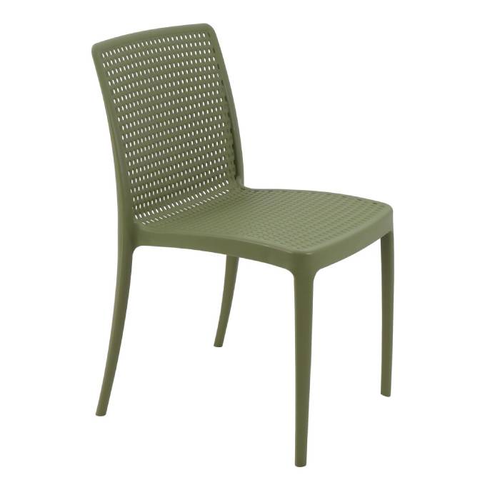 CADEIRA PLASTICA MONOBLOCO ISABELLE VERDE OLIVA