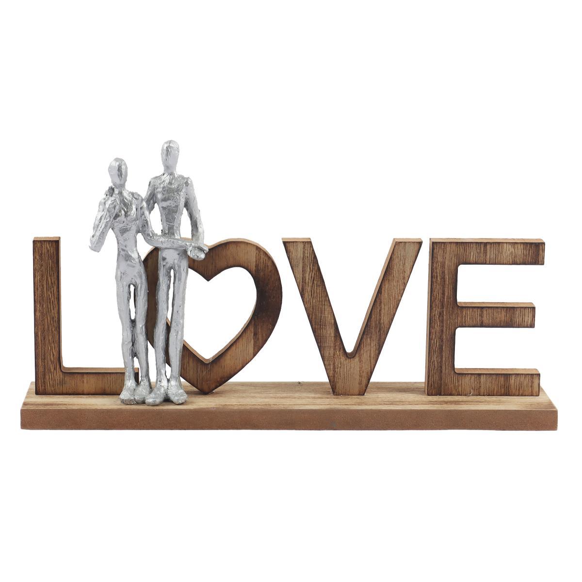 26793_ESCULTURA_CASAL_PRATA_LOVE_MADEIRA_30CM