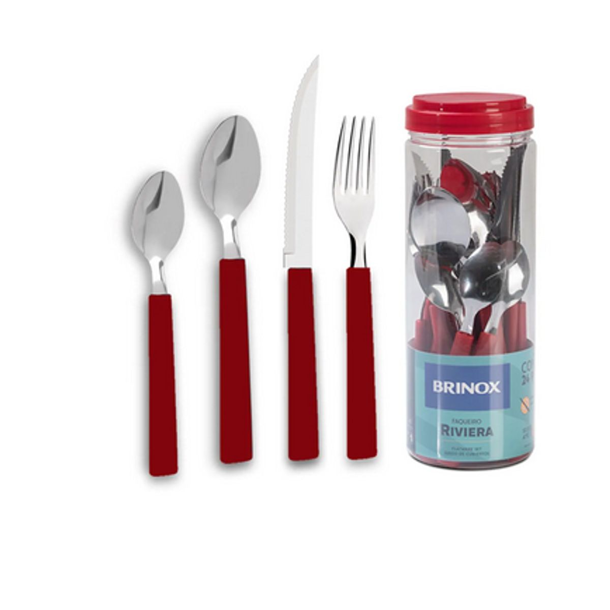 Faqueiro-Riviera-24pcs-Vermelho---Brinox-0